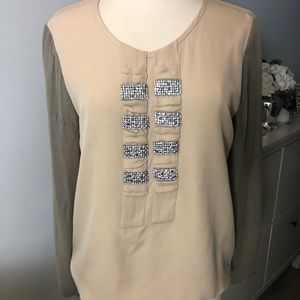 Chloe silk top with crystal embellishment